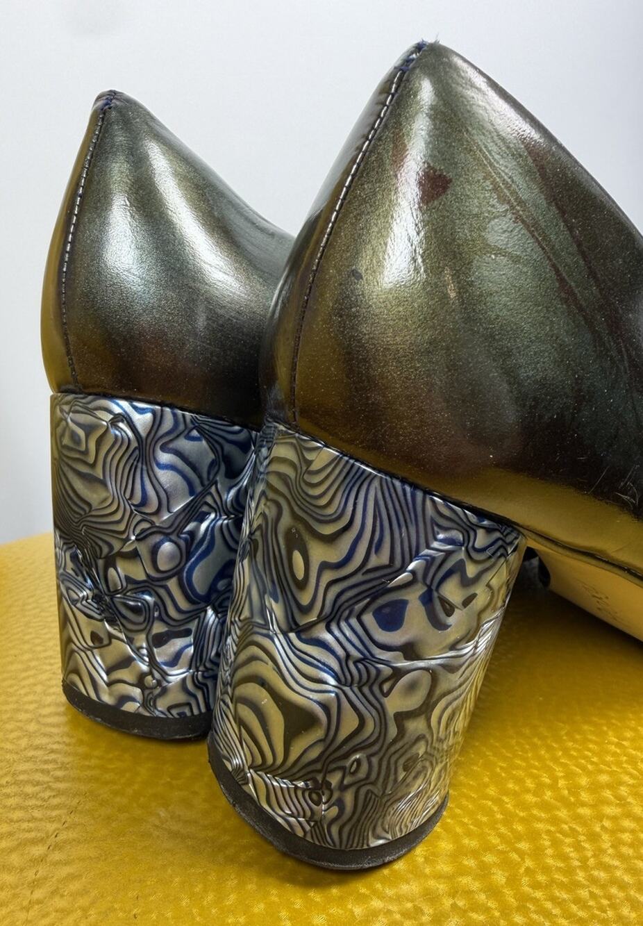 Proxy Vintage Psychedelic Trippy Square Toe Block Heel 11 Women’s